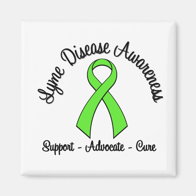 Stöd till advokat Cure för Lyme Disease Awareness  Magnet (Framsidan)