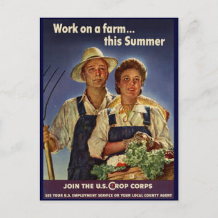 Stöd till bevarande av jordbruksmark under WWII Vykort