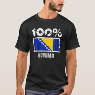 Stöd till Bosnien och Hercegovina Flagga 100 Bosni T Shirt