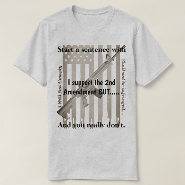 Stöd till den andra ändringen ska inte åsidosättas t shirt (Design framsida)