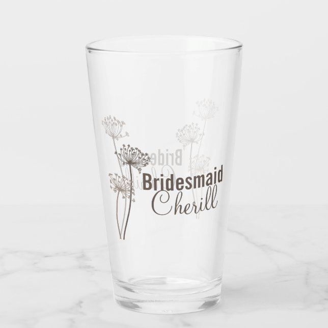 Stöd till den moderna blomman bläck art Brunt bröl Glaskopp (Baksida)