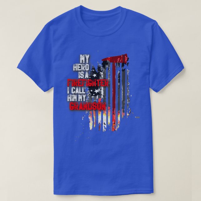 Stöd till en brandsläckare, "Grandson Gift" T Shirt (Design framsida)