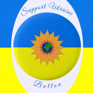 Stöd till Flagga och solros i Ukraina Knapp