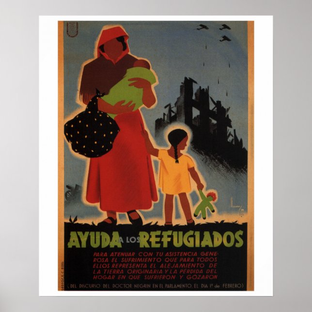 Stöd till flyktingar (1938)_Poster av propaganda Poster (Framsidan)