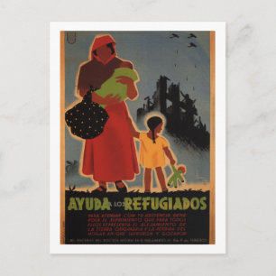Stöd till flyktingar (1938)_Poster av propaganda Vykort