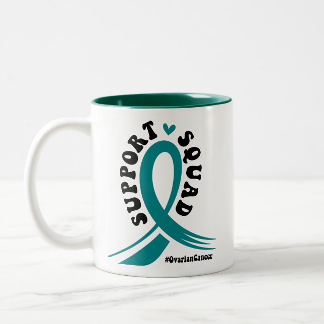 Stöd till kampen mot äggstockscancer Två-Tonad mugg (Vänster)