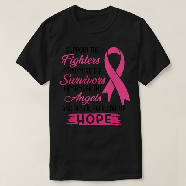 Stöd till krigare som ger överlevande bröst C T Shirt (Design framsida)