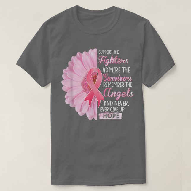 Stöd till krigare som ger överlevande bröst C T Shirt (Design framsida)