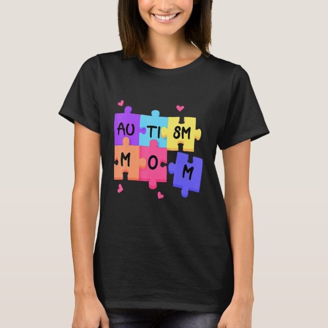 Stöd till Mamma Kvinnor i autism - medvetandegöran T Shirt (Framsida)