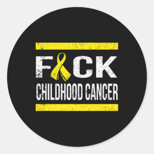 Stöd till medvetenhet om cancer hos barn T Shirt Runt Klistermärke