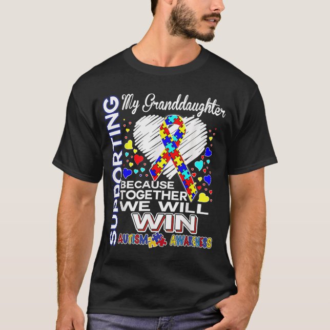 Stöd till min mordotter Autism-medvetenhet T Shirt (Framsida)