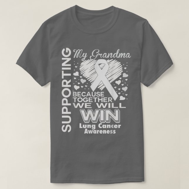 Stöd till min mormor Lung Cancer-medvetenhet T Shirt (Design framsida)
