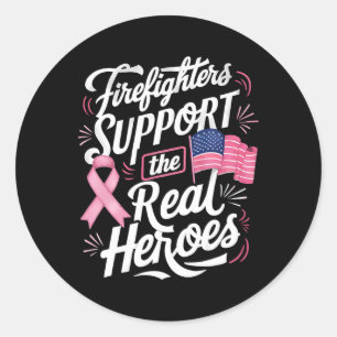 Stöd till reella Heroes Breast Cancer Chemo Runt Klistermärke