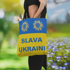 Stöd till Slava Ukrainini Blue Guld Sunblomma Ukra Tygkasse