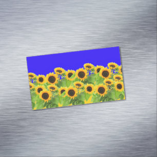 Stöd till Ukraina för solblommor, ukrainska Flagga Magnetiska Visitkort