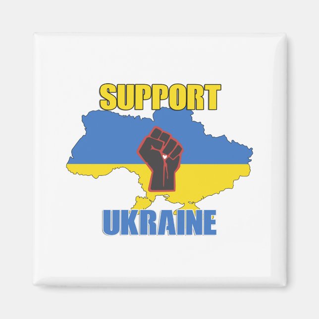 Stöd till Ukraina - fred och Kärlek för Ukraina Magnet (Framsidan)