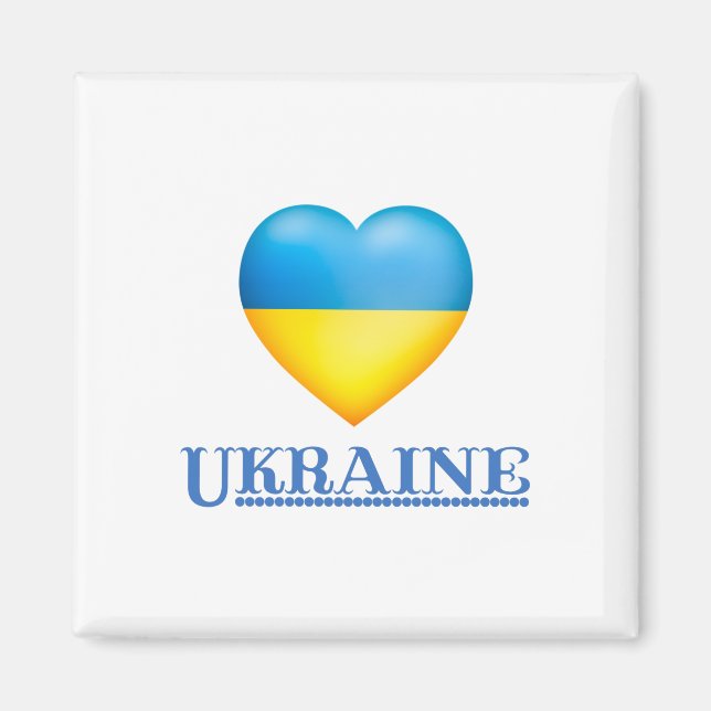 Stöd till Ukraina - fred och Kärlek för Ukraina Magnet (Framsidan)