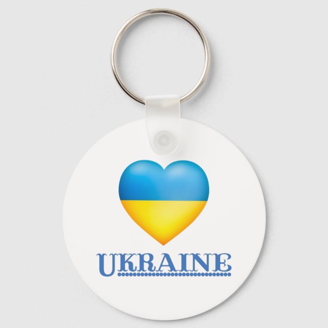 Stöd till Ukraina - fred och Kärlek för Ukraina Nyckelring (Framsida)