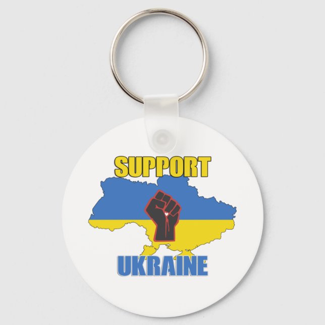 Stöd till Ukraina - fred och Kärlek för Ukraina Nyckelring (Framsida)