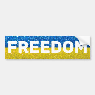 Stöd till Ukrainas Flagga Glitter Sparkles Bildekal