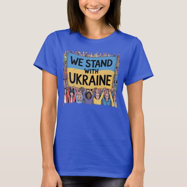 Stöd till Ukrainas folkliga utformning, enighet oc T Shirt (Framsida)