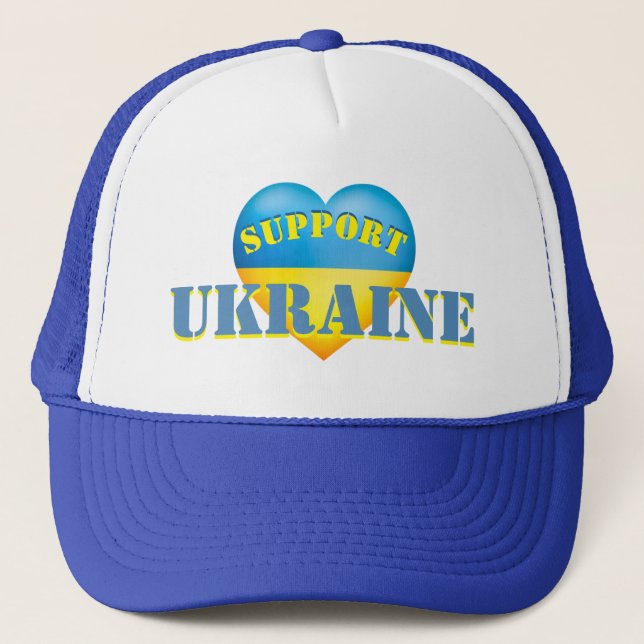 Stöd till Ukrainas Gult och Blue Heart Keps (Framsida)