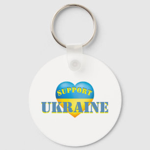 Stöd till Ukrainas Gult och Blue Heart Nyckelring