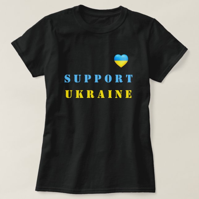 Stöd till Ukrainas T-Shirt ♡ Flagga (Design framsida)