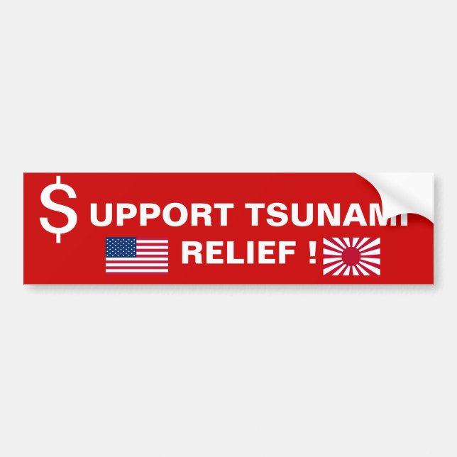STÖD TSUNAMI RELIEF! BILDEKAL (Framsidan)