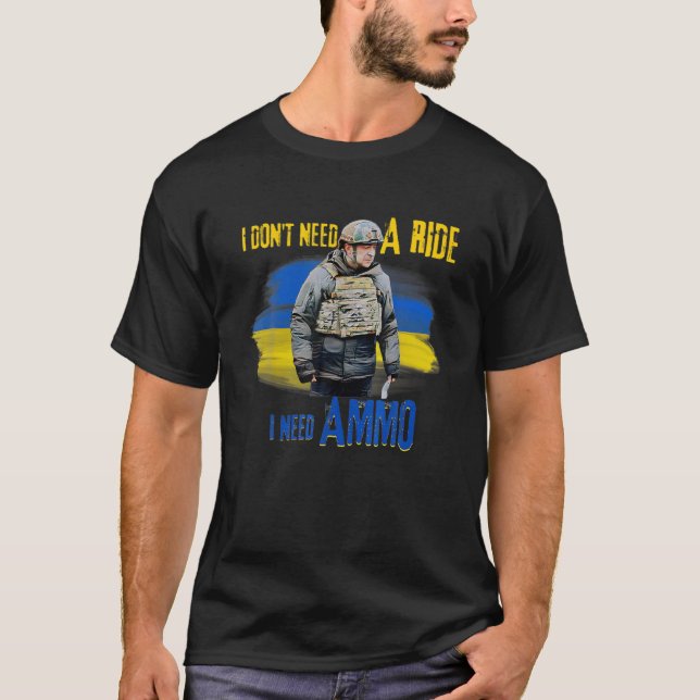 Stöd Ukraina, antiryska, ställ dig mot Ukraina T Shirt (Framsida)