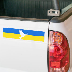 Stöd Ukraina Bumper Sticker Peace Dove Freedom Bildekal