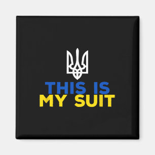 Stöd Ukraina Det Här Är Min Kostym Ukrainsk Flagga Magnet