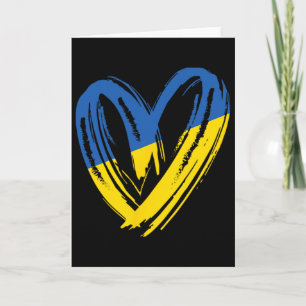 Stöd Ukraina Flagga Hjärta Anti Krig Fred För Ukra Kort
