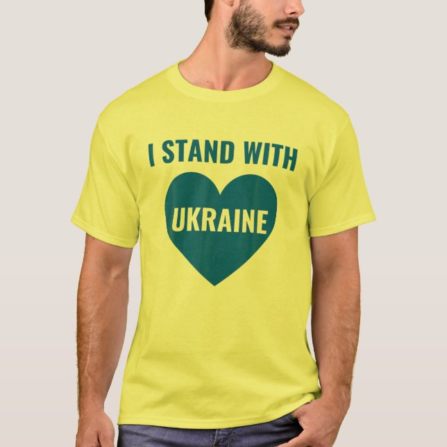Stöd Ukraina Flagga jag står för Ukraina T Shirt (Framsida)