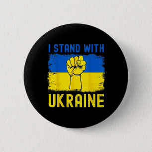 Stöd Ukraina Flagga Jag Står Med Ukraina  Knapp