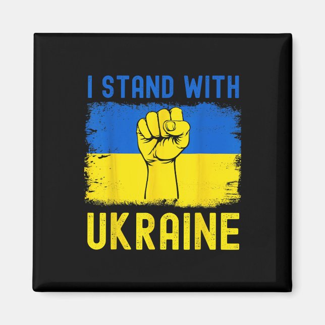 Stöd Ukraina Flagga Jag Står Med Ukraina  Magnet (Framsidan)