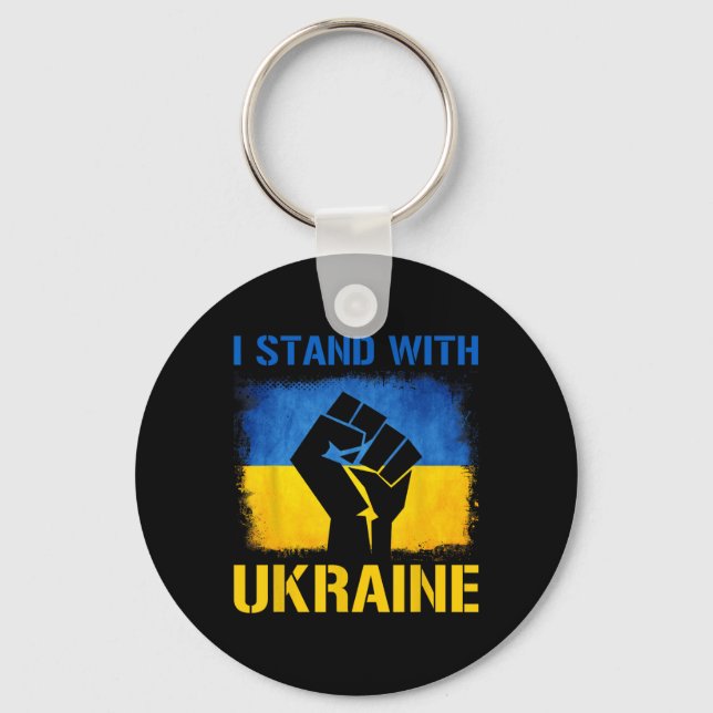 Stöd Ukraina Flagga Jag Står Med Ukraina  Nyckelring (Framsida)