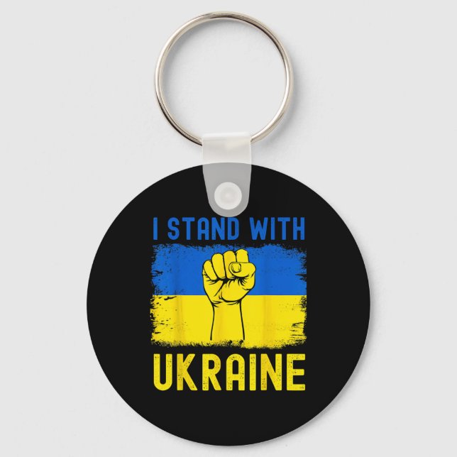 Stöd Ukraina Flagga Jag Står Med Ukraina  Nyckelring (Framsida)