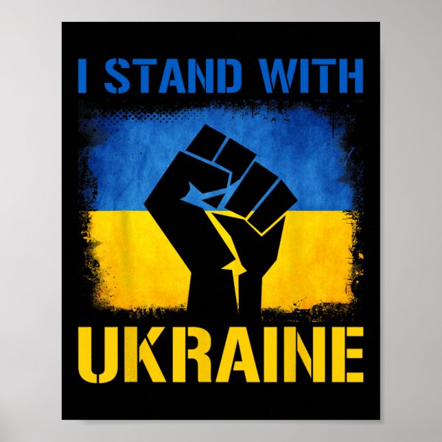 Stöd Ukraina Flagga Jag Står Med Ukraina  Poster (Framsidan)