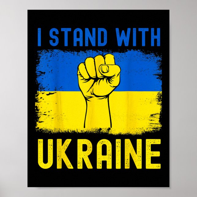 Stöd Ukraina Flagga Jag Står Med Ukraina  Poster (Framsidan)