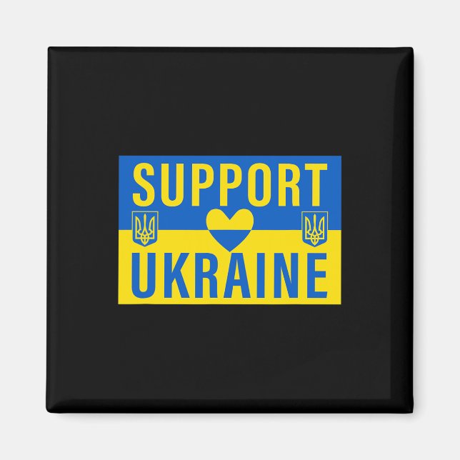 Stöd Ukraina Flagga Med Hjärta  Magnet (Framsidan)