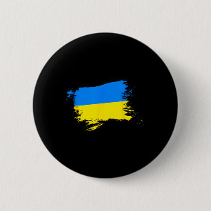 Stöd Ukraina Flagga Ukrainsk Stolthet Hjärta Ukrai Knapp