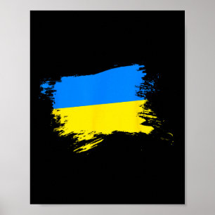 Stöd Ukraina Flagga Ukrainsk Stolthet Hjärta Ukrai Poster