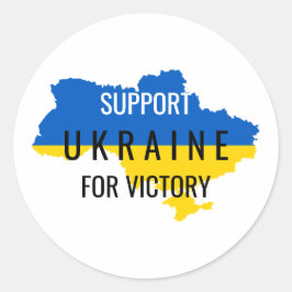 Stöd Ukraina för seger överlagringsrund stiker Runt Klistermärke