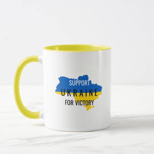 Stöd Ukraina för seger Överlappande kaffemug Mugg (Vänster)