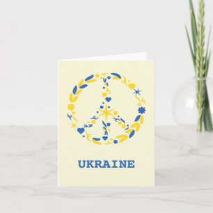 Stöd Ukraina fredsgratulationskort Kort