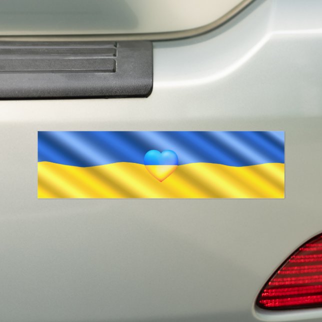 Stöd Ukraina - Frihet - fred - Ukraina-Flagga  Bildekal (På Bil)