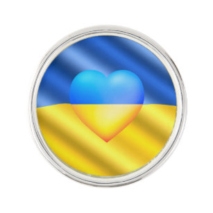 Stöd Ukraina - Frihet - fred - Ukraina-Flagga  Kavajnål