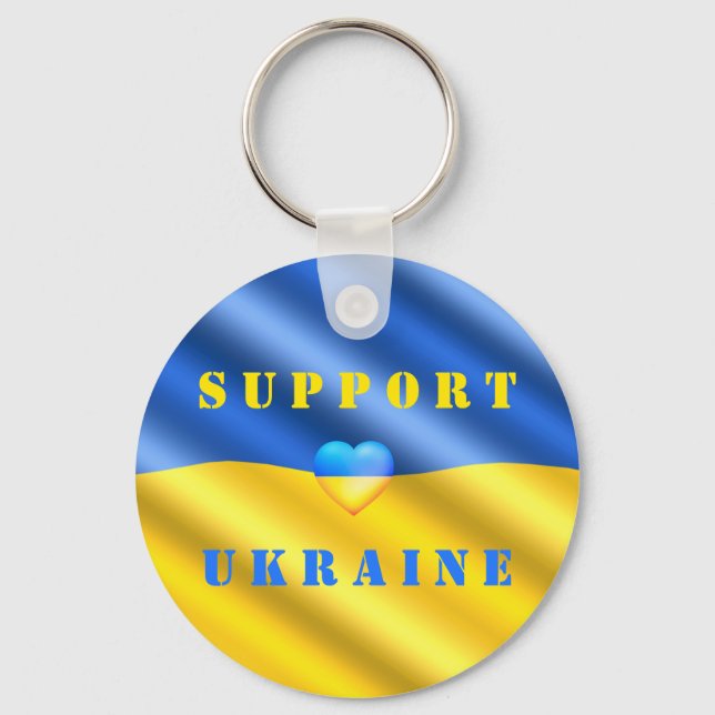 Stöd Ukraina - Frihet - fred - Ukraina-Flagga Nyckelring (Framsida)