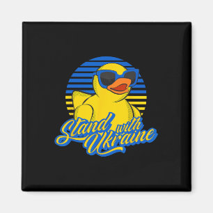 Stöd Ukraina Gummi Anka Ukrainsk Flagga Stativ W Magnet